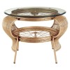 Mantis Champagne Gold Finish with Bamboo and Clear Glass Top Coffee Table