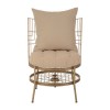 Mantis Champagne Gold Finish Chair with Button Tufted Cushion