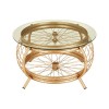 Mantis Champagne Gold Finish with Clear Glass Top Coffee Table