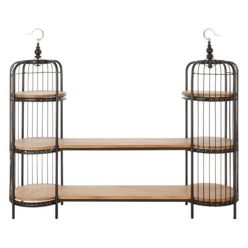 Mantis Long Black Finish Birdcage Design Shelf Unit