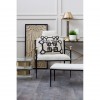 Monroe Black Metal and Grey Linen Fabric High Back Chair