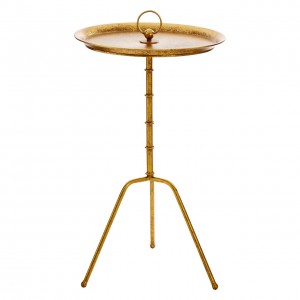 Monroe Gold Finish Steel Small Accent Table