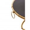 Monroe Gold Finish Steel and Black Tempered Glass Top Accent Table