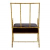 Monroe Gold Finish Steel and Black Velvet Accent Chair