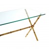 Monroe Gold Finish Steel and Clear Tempered Glass Console Table