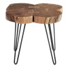 Nandri Acacia Wood and Metal Furniture Cross Sections Side Table