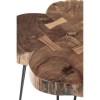 Nandri Acacia Wood and Metal Furniture Cross Sections Side Table