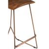 Nandri Acacia Wood and Metal Furniture Leather Bar Stool Set of 4