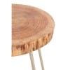 Nandri Acacia Wood and Metal Furniture Round Bar Stool Set of 4