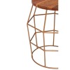 Nandri Acacia Wood and Metal Furniture Rounded Side Table