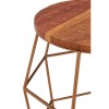 Nandri Acacia Wood and Metal Furniture Rounded Side Table