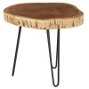 Nandri Acacia Wood and Metal Furniture Tripod Base Side Table