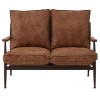 New Foundry Industrial Furniture Brown Leather Effect 2 Seater Sofa
