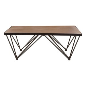 New Foundry Industrial Furniture Fir Wood Metal Square Coffee Table