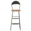 New Foundry Industrial Furniture Fir Wood and Metal Bar Chair (Pair)