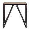 New Foundry Industrial Furniture Square Fir Wood and Metal Side Table