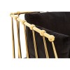 Novo Gold Metal & Black Velvet 2 Seater Sofa with Tapered Arms