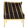 Novo Gold Metal & Black Velvet Chair with Tapered Arms