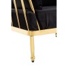 Novo Gold Metal & Black Velvet Chair with Tapered Arms