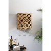 Novo Gold Metal Wall Mounted 12 Bottle Wine Rack with Glass Holder