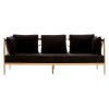 Novo Rose Gold Metal & Black Velvet 3 Seater Sofa with Latticed Arms