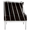 Novo Silver Metal & Black Velvet Chair with Tapered Arms