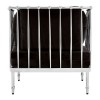 Novo Silver Metal & Black Velvet Chair with Tapered Arms