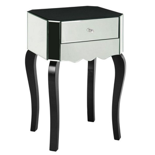 Orchid Mirrored Glass Furniture Single Drawer Side Table