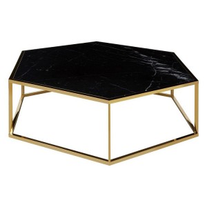 Piermount Metal Furniture Black Hexagonal Coffee Table