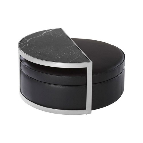 Piermount Metal Furniture Black Stool and Coffee Table Set