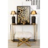Piermount Metal Furniture Gold Finish Console Table