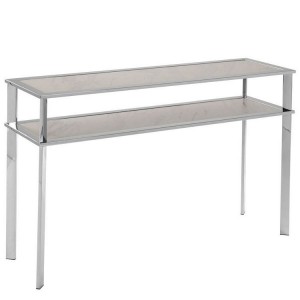 Piermount Metal Furniture Silver Finish 2 Tier Console Table
