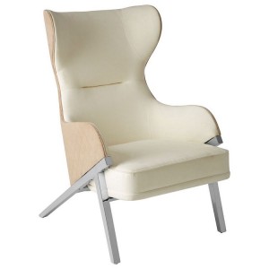 Piermount Metal Furniture White Fabric Armchair