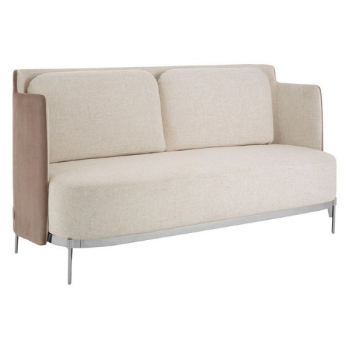Piermount Metal Furniture White and Grey Fabric Sofa