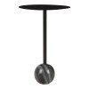 Rabia Metal Furniture Round Side Table with Black Marble Base