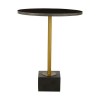 Rabia Metal Furniture Round Side Table with Black Marble Tabletop
