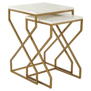 Rabia Metal Furniture Square Nesting Side Tables Set Of 2