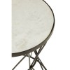 Rabia Metal Furniture White Marble Round Side Table with Corset Base