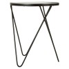 Rabia Metal Furniture White Marble Round Side Table with Hairpin Base