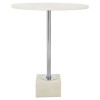 Rabia Metal Furniture White Marble Round Side Table with metal base