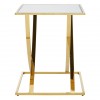 Reena Stainless Steel and Mirrored Glass Gold Finish Side Table