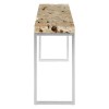 Relic Cheese Stone and Silver Stainless Steel Console Table
