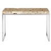 Relic Cheese Stone and Silver Stainless Steel Console Table