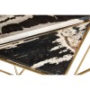 Relic Dark Petrified Wood and Brass Iron Side Table