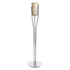 Relic Onyx Stone and Stainless Steel Floor Lamp