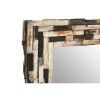 Relic Rectangular Petrified Wood and Mirrored Glass Wall Mirror