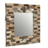 Relic Tile Petrified Wood and Mirrored Glass Square Wall Mirror