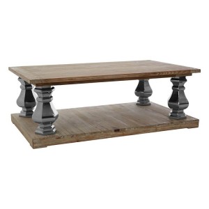 Richmond Pine Wood Furniture Coffee Table with Pillar Design Base