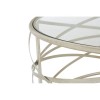 Rubia Metal and Glass Furniture Silver Finish Coffee Table