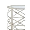 Rubia Metal and Glass Furniture Silver Finish Side Table